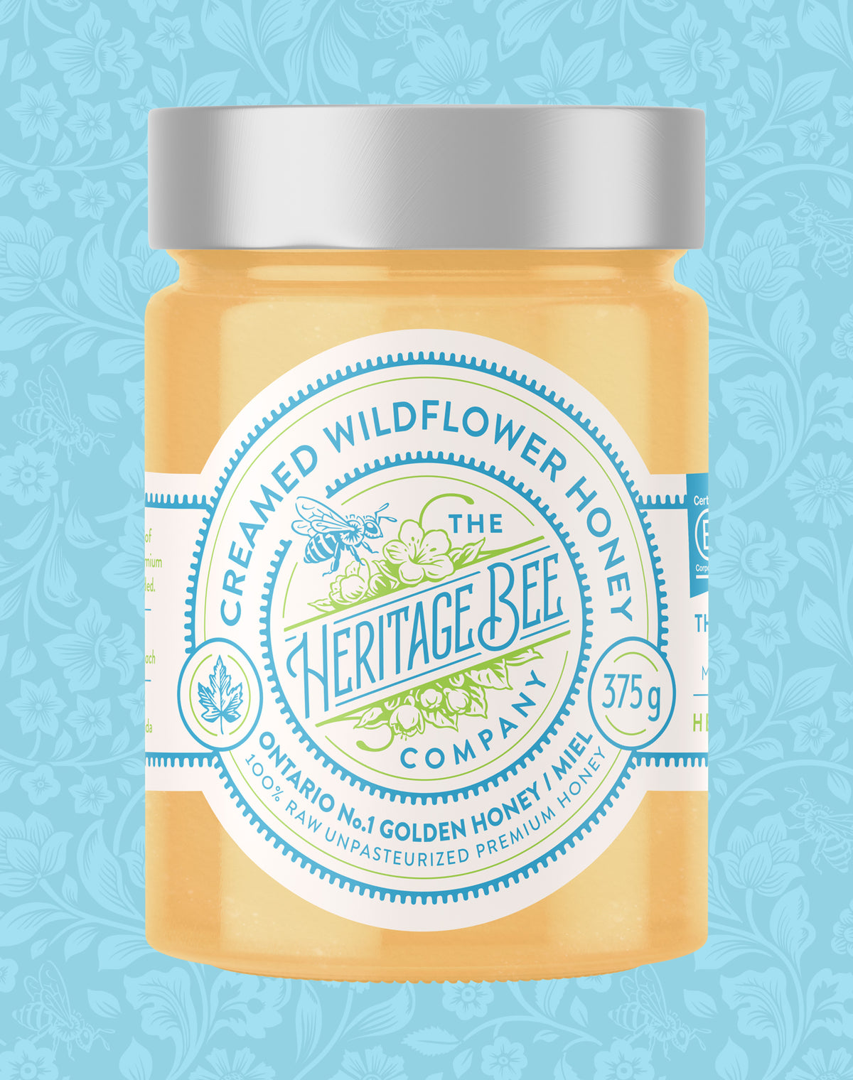 Heritage Bee's premium creamed wildflower honey. Made locally with 100% Ontario wildflower honey.